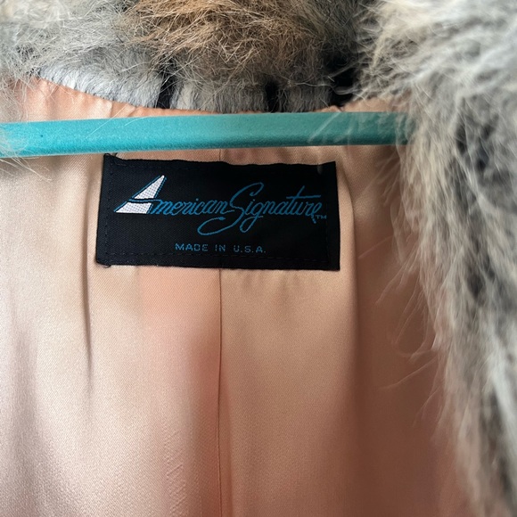 Vtg American Signature Grey Faux Fur Luxurious half Coat Jacket Womens Sz Large - Picture 3 of 10